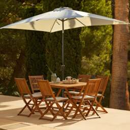 Ashby 6 Seater Wooden Rectangular Garden Dining Set - 150cm - thumbnail 2