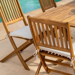 Ashby 6 Seater Wooden Rectangular Garden Dining Set - 150cm - thumbnail 4