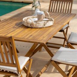 Ashby 6 Seater Wooden Rectangular Garden Dining Set - 150cm - thumbnail 6