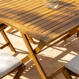 Ashby 6 Seater Wooden Rectangular Garden Dining Set - 150cm - thumbnail 5