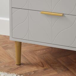 Gloria Bedside Tables - Set of 2 - Grey & Brass Effect - thumbnail 3