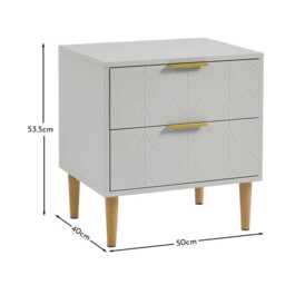 Gloria Bedside Tables - Set of 2 - Grey & Brass Effect - thumbnail 6