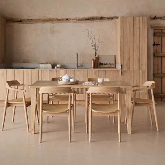 Raleigh Whitewash Dining Table Set - 6 Seater - Carter Whitewash Oak Dining Armchairs - image 1