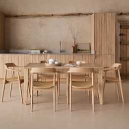 Raleigh Whitewash Dining Table Set - 6 Seater - Carter Whitewash Oak Dining Armchairs - thumbnail 1