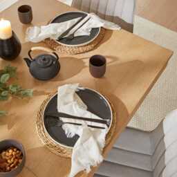Amelia Whitewash Extendable Dining Table Set - 6 Seater - Bella Cloud Grey Dining Chairs - Black Legs - thumbnail 4