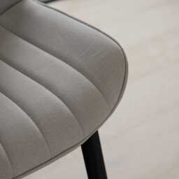 Amelia Whitewash Extendable Dining Table Set - 6 Seater - Bella Cloud Grey Dining Chairs - Black Legs - thumbnail 5