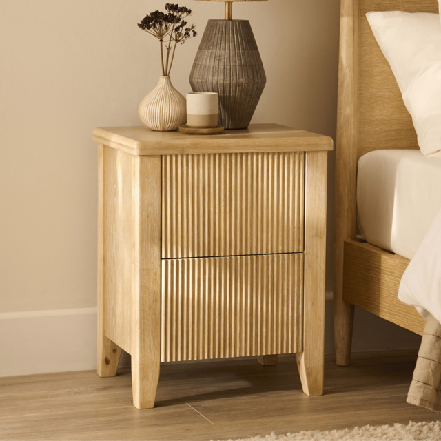 Raleigh 2 Drawer Bedside Table - Whitewash - image 1