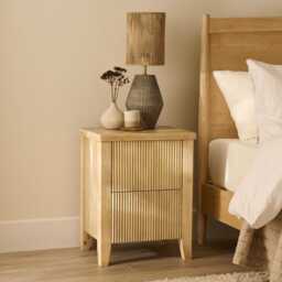 Raleigh 2 Drawer Bedside Table - Whitewash - thumbnail 6