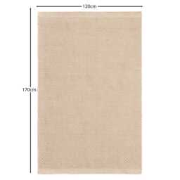 Cotham Clay & Natural Striped Wool with Cotton Rug - 120 x 170cm - thumbnail 6