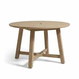 Shiro 4 Seater Round Wooden Garden Dining Set with Shiro Beige Rope Dining Chairs - 120cm - thumbnail 6