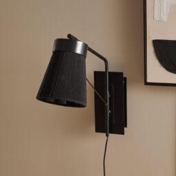 Neri Black Cotton String Wall Light - thumbnail 3