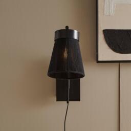 Neri Black Cotton String Wall Light - thumbnail 5
