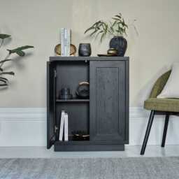 Astrid 2 Door Small Sideboard - Black Oak - thumbnail 2