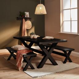 Willow Wooden Coat Rack with Shelf - Black - thumbnail 2