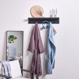 Willow Wooden Coat Rack with Shelf - Black - thumbnail 4