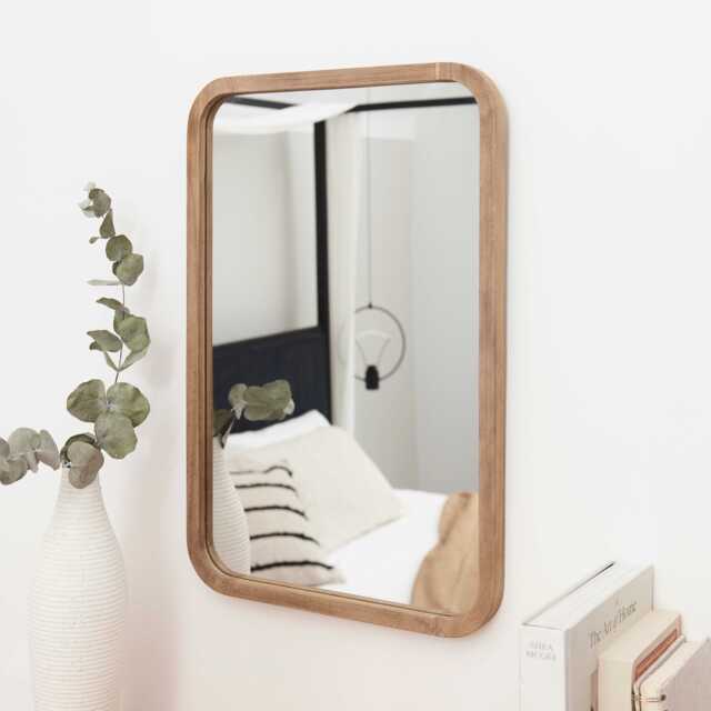 Lyndon 60x40cm Wooden Mirror - Natural - image 1
