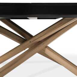 Amelia Black Wood Dining Table - Non Extendable - Oak Legs - thumbnail 2