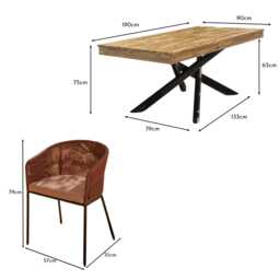 Amelia 4 Seater Wooden Garden Dining Set with 4 Hali Pink Chairs - White Acacia with Black Legs - thumbnail 6