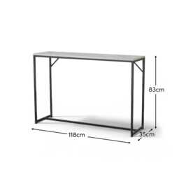 Jay Marble Effect Console Table - Black Legs - thumbnail 5