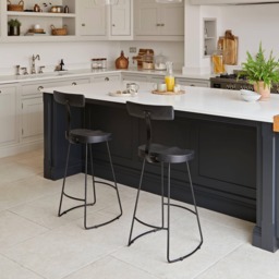 Aiden Black Mango Wood Bar Stools - Set of 2  - Black Iron Legs - thumbnail 2