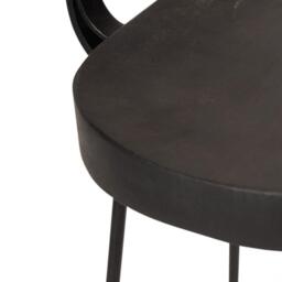 Aiden Black Mango Wood Bar Stools - Set of 2  - Black Iron Legs - thumbnail 4