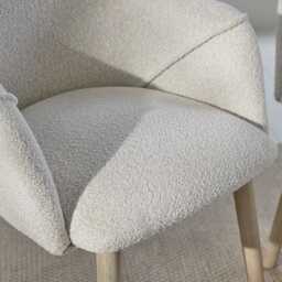Freya Oat Boucle Armchair - Set of 2 - Whitewash Oak Legs - thumbnail 6