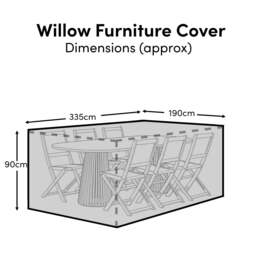 Rectangular Rain Cover 335x190x90cm - Saffron 6 Seater with Shiro Chairs - Shiro 8 Seater with Shiro or Nala Chairs - Willow 6 Seater - thumbnail 2
