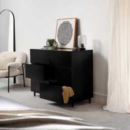 Jack 6 Drawers Chest of Drawers - Black - thumbnail 3