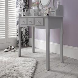 Capri Grey Dressing Table with Mirror & Stool - thumbnail 4