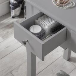 Capri Grey Dressing Table with Mirror & Stool - thumbnail 3