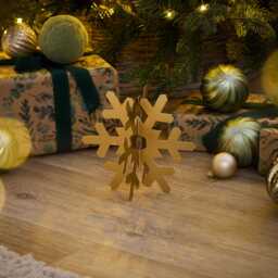 Falun 15cm Metal Snowflake Ornament - Gold - thumbnail 1