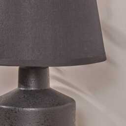 Amberley 28cm Ceramic Table Lamp - Black & Grey Polyester Shade - thumbnail 5