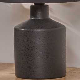 Amberley 28cm Ceramic Table Lamp - Black & Grey Polyester Shade - thumbnail 2