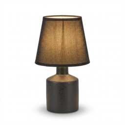 Amberley 28cm Ceramic Table Lamp - Black & Grey Polyester Shade - thumbnail 6