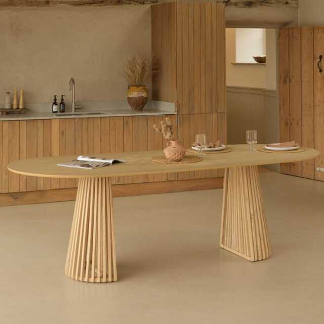 Willow Whitewash Oval Dining Table - image 1