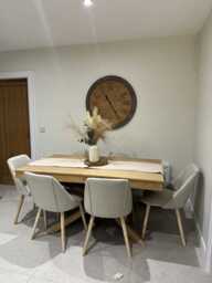 Amelia Whitewash Extendable Dining Table Set - 6 Seater - Freya Sand Dining Chairs - Oak Legs - thumbnail 6