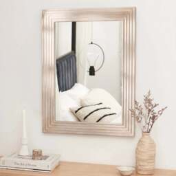 Orkney 100x70cm Wooden Mirror - Whitewash - thumbnail 1