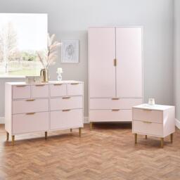 Gloria 3 Piece Bedroom Furniture Set - Blush Pink - thumbnail 1