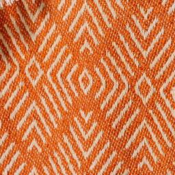 Elborough Diamond Pattern Cotton Throw - Burnt Orange - thumbnail 5