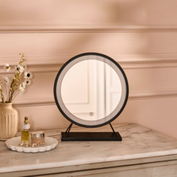 Henton 38x30cm LED Standing Mirror - Black - thumbnail 5