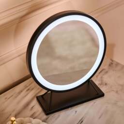Henton 38x30cm LED Standing Mirror - Black - thumbnail 2