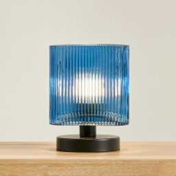 Edworth 20cm Table Lamp  - Teal Glass