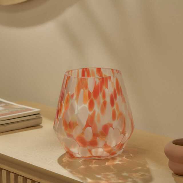 Lazio 17cm Glass Vase - Paprika Confetti - image 1