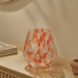 Lazio 17cm Glass Vase - Paprika Confetti - thumbnail 1