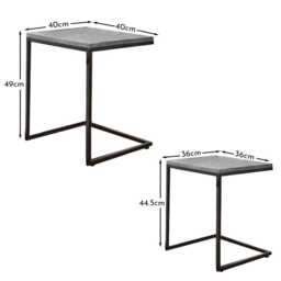 Jay Concrete Nest of Tables - Black Frame - thumbnail 6