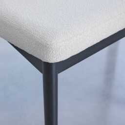 Chloe Light Beige Boucle Dining Chairs - Set of 2 - Black Legs - thumbnail 5