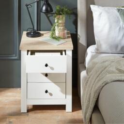 Bampton 3 Drawer Bedside Table - Alabaster White - thumbnail 3