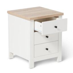 Bampton 3 Drawer Bedside Table - Alabaster White - thumbnail 5