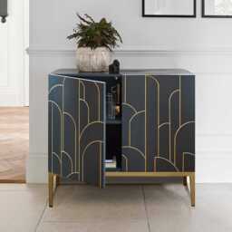 Gatsby 2 Door Small Sideboard - Smoke Grey - thumbnail 2