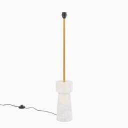 Tiree 97cm Marble Floor Lamp Base - White - thumbnail 1